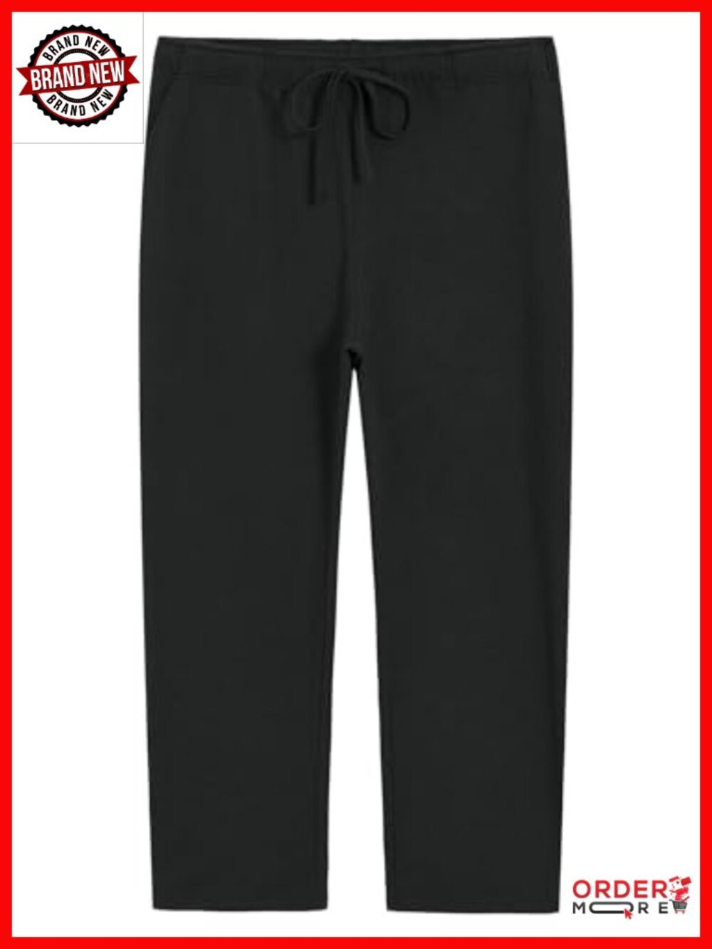 Plus Size Petite Cotton Sweatpants with Pockets Drawstring Lounge Pants